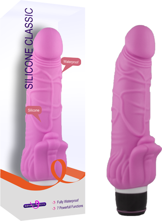 Silicone Classic Viking Vibrator (Pink)