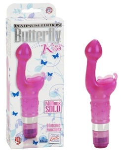 9-Function Platinum Edition Butterfly Kiss Waterproof Vibrating Massager by Calexotics