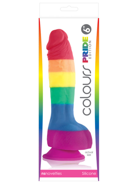 Colours Pride Edition 6" Rainbow Dong Harness Compatible