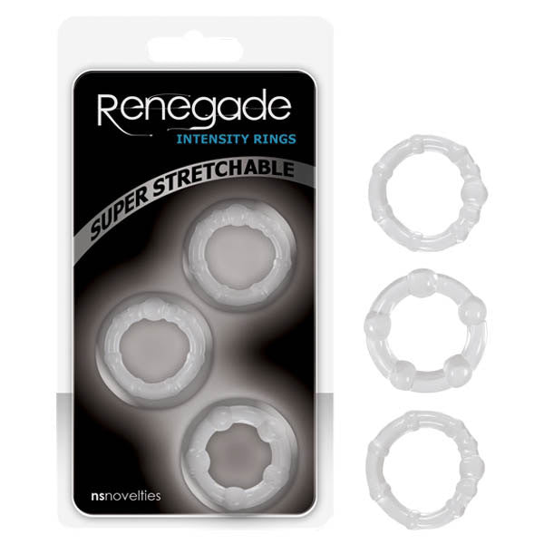Renegade Intensity Penis Rings Clear Cock Rings - Set of 3