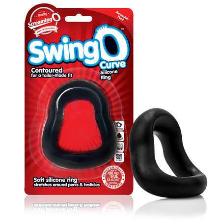 Screaming O SwingO Curved Silicone Penis Ring - Black