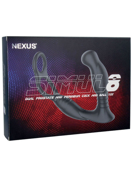Nexus Simul8 Rechargeable Vibrating Dual Motor Vibrating Anal Penis and Testicle Toy Black