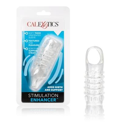 CalExotics Stimulation Enhancer Sleeve With Scrotum Support Strap - Clear