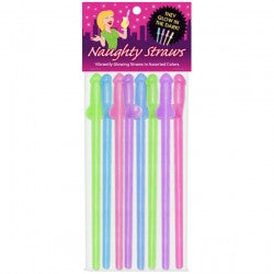 Naughty Straws Glow In The Dark Colours 8 Pack