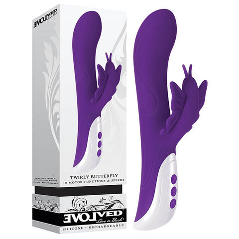 Evolved Twirly Butterfly USB Rechargeable Vibrator Purple 23.5 cm (9.25")