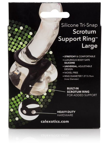 CalExotics Silicone Tri-Snap Scrotum Support Ring - Large