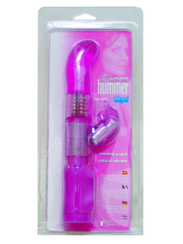 Ultra 7 Hummer Waterproof G-Spot Vibrator with Rotating Beads and Clitoral Stimulator - 10.8cm Insertable