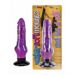 Watersoft Mounts Jelly Vibrating Dong with Suction Cup Purple 17.8cm 7"