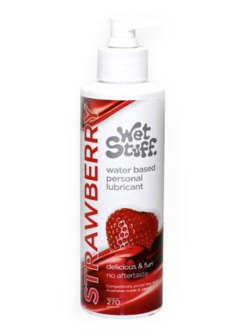 Wet Stuff Water Based Lubricant - Strawberry Flavoured - Pump Bottle - 270grams